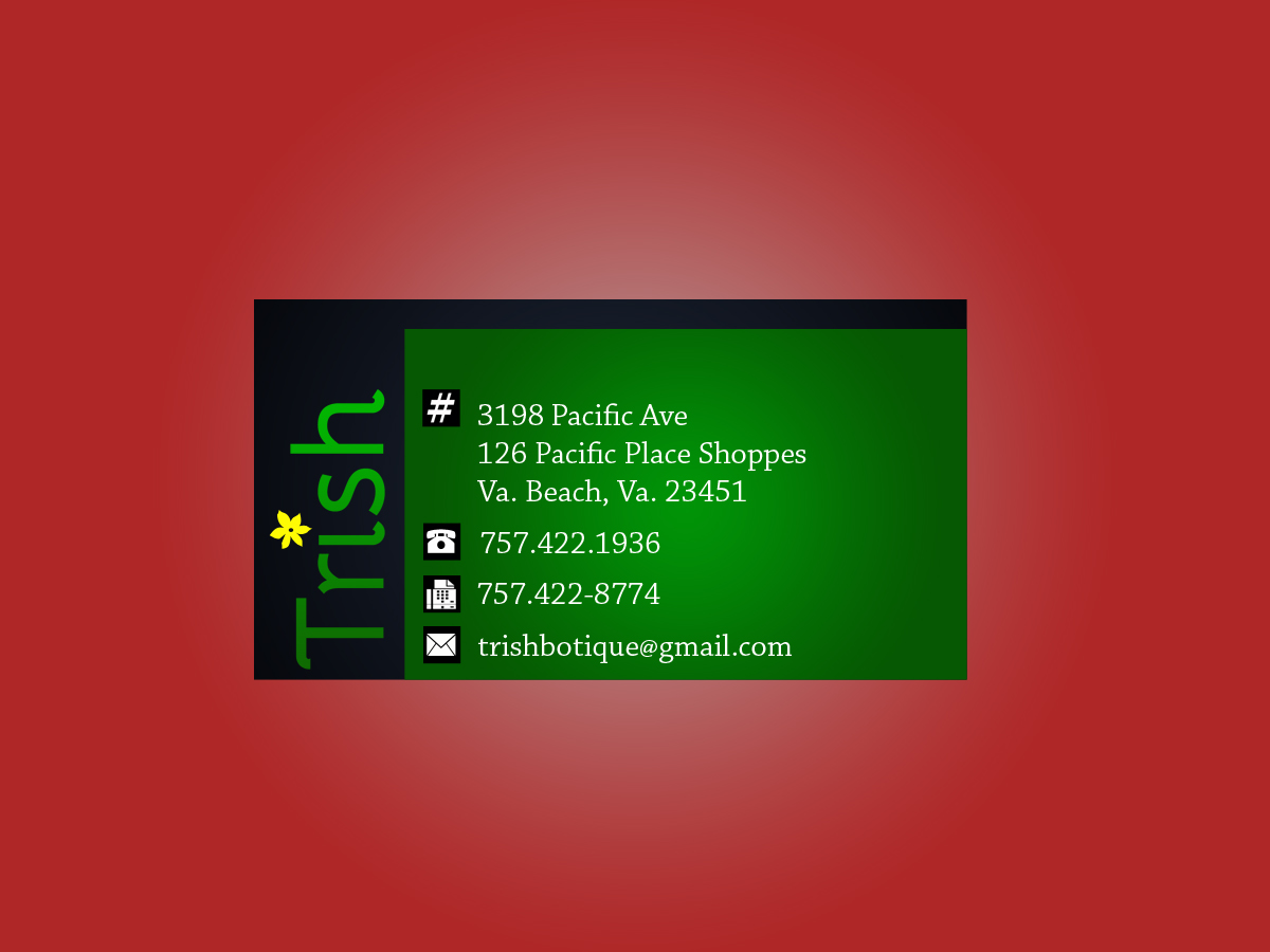 Business Card Design by aadil mahmood for TRISH | Design #3564705