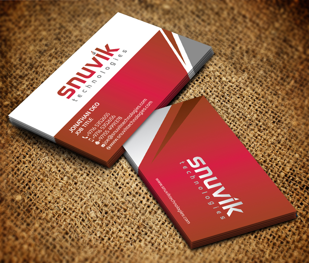 Business Card Design by Sarmishtha Chattopadhyay_loginchange for Snuvik Technologies | Design #3647248