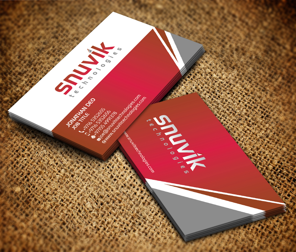 Business Card Design by Sarmishtha Chattopadhyay_loginchange for Snuvik Technologies | Design #3647355