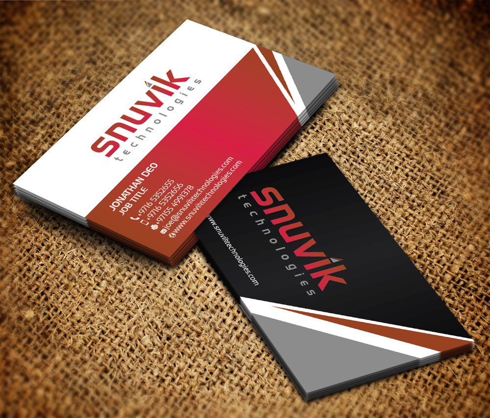 Business Card Design by Sarmishtha Chattopadhyay_loginchange for Snuvik Technologies | Design #3647533