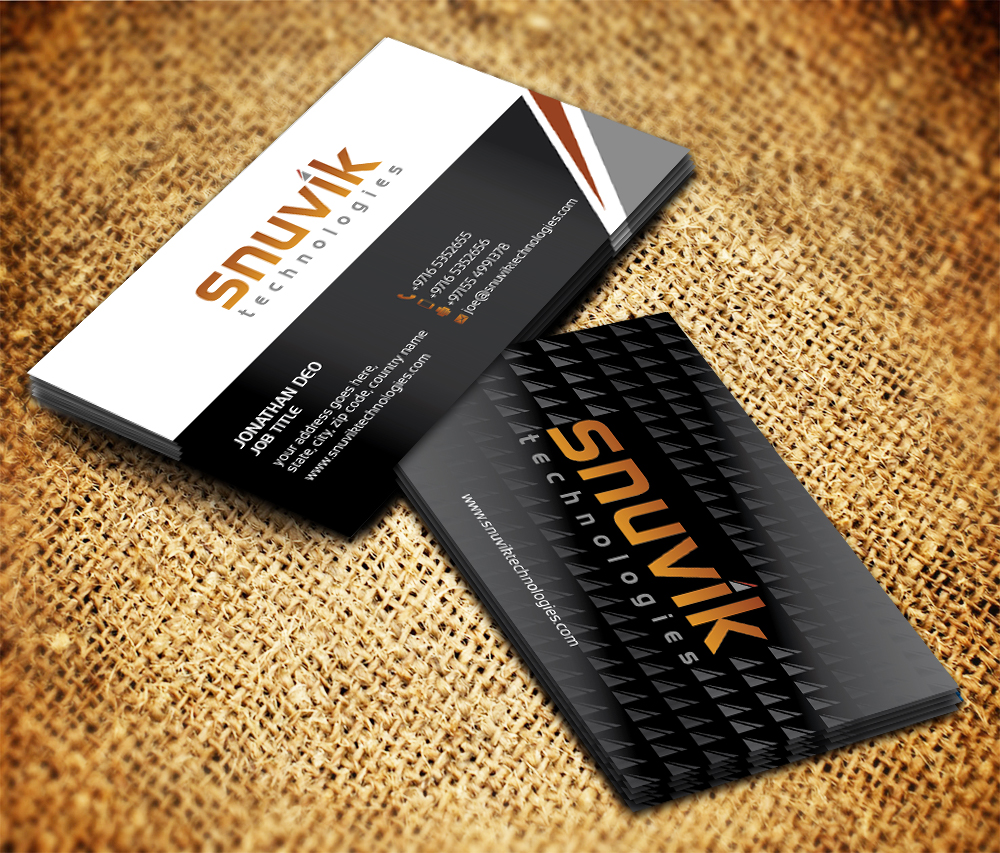 Business Card Design by Sarmishtha Chattopadhyay_loginchange for Snuvik Technologies | Design #3667376