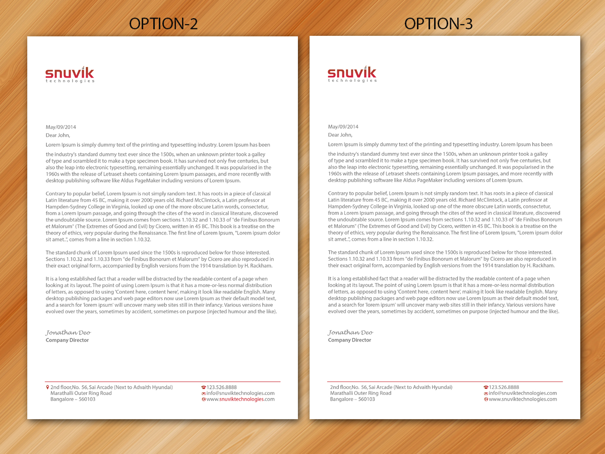 Letterhead Design by Sarmishtha Chattopadhyay_loginchange for Snuvik Technologies | Design #3707579