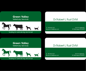 Business Card Design by Aaaron for Green Valley Veterinary Services | Design: #3536953