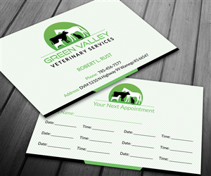 Business Card Design by Sarah Haroon for Green Valley Veterinary Services | Design: #3536032
