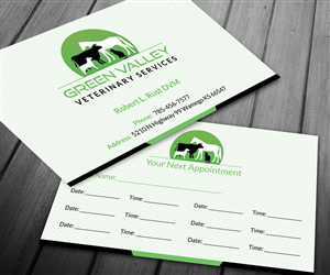 Business Card Design by Sarah Haroon for Green Valley Veterinary Services | Design: #3541272