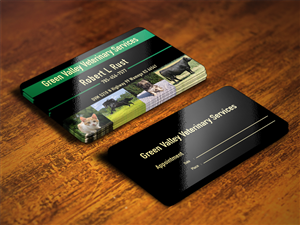 Business Card Design by Sajin for Green Valley Veterinary Services | Design: #3569627