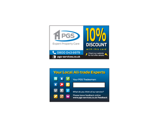 Business card design incorporating discount offer | Business Card Design by Buck Tornado