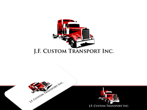 Logo Design by REDcrackers.com for J.F. Custom Transport Inc. | Design: #3534322