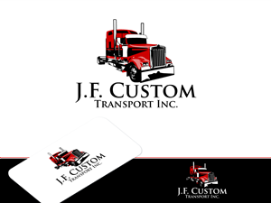 Logo Design by REDcrackers.com for J.F. Custom Transport Inc. | Design: #3542496