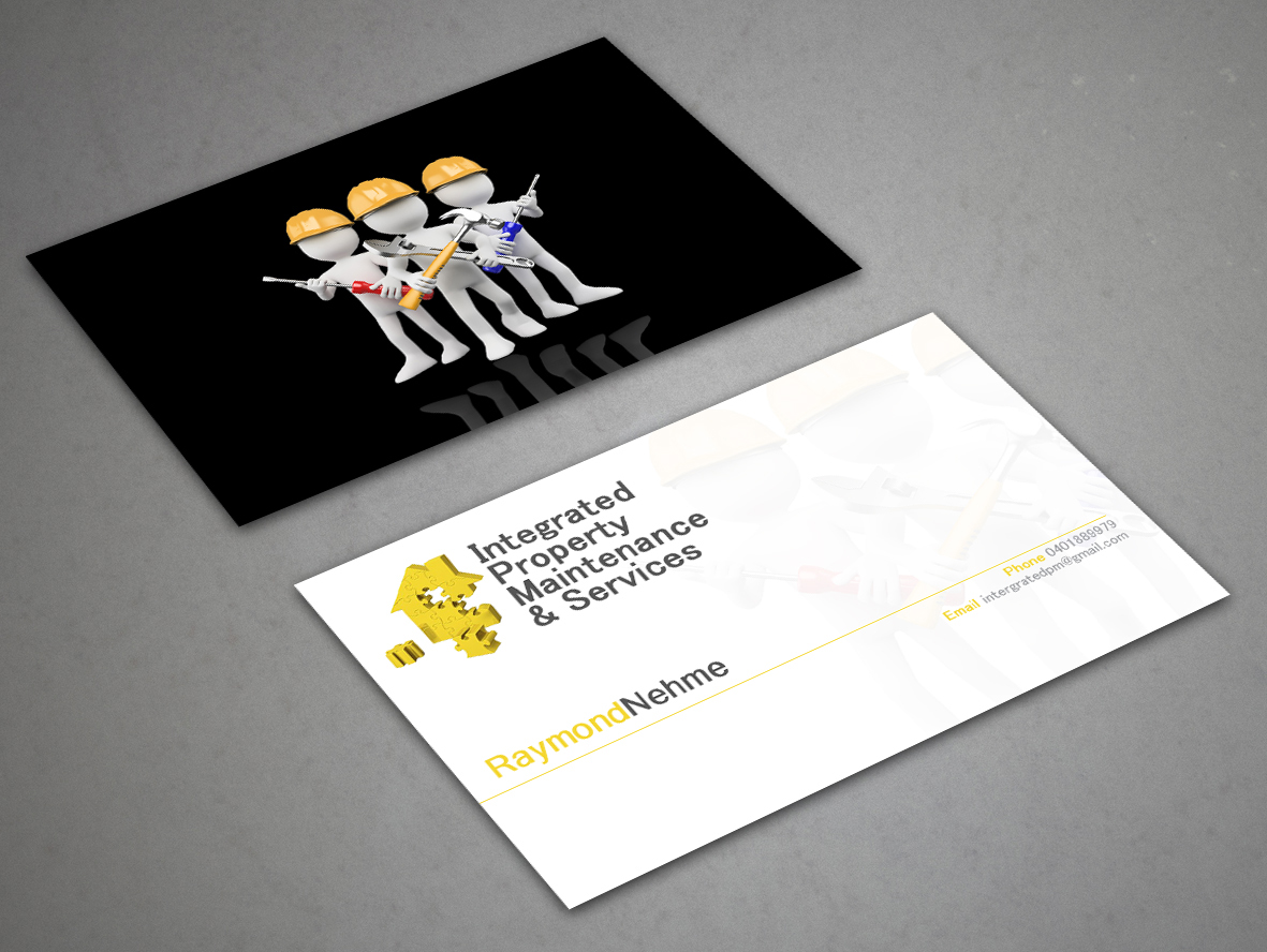 Visitenkarten-Design von a7mddz für Intergrated property maintenance and services  | Design #3550269