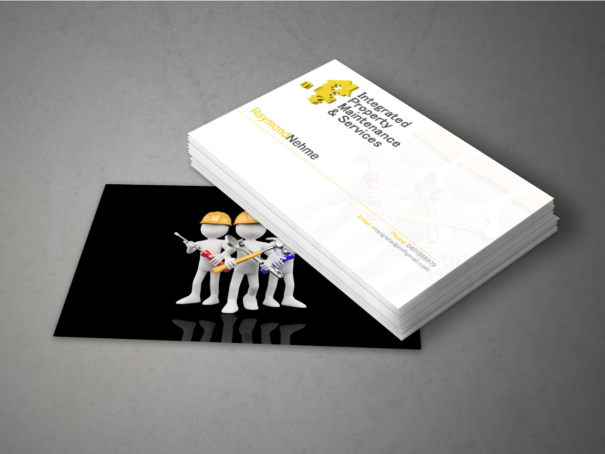 Visitenkarten-Design von a7mddz für Intergrated property maintenance and services  | Design #3550272