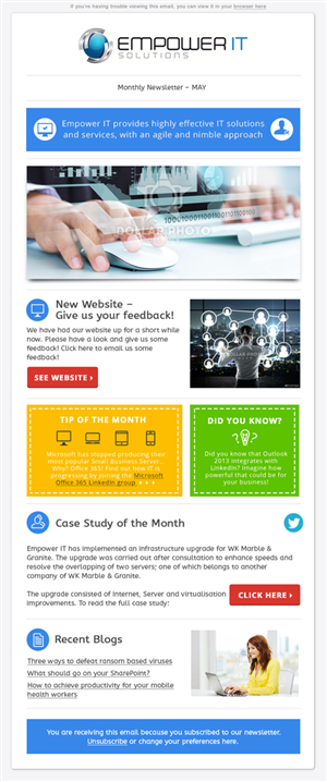 Newsletter Design by Scarletta for EmpowerIT | Design: #3688406