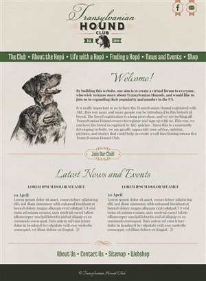 Transylvanian Hound Club - Rare dog breed club needs web design! | Web Design par karolin