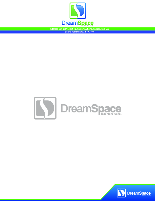 Letterhead Design by Chiragu Vinoth for DreamSpace Interiors Corp. | Design #3562071