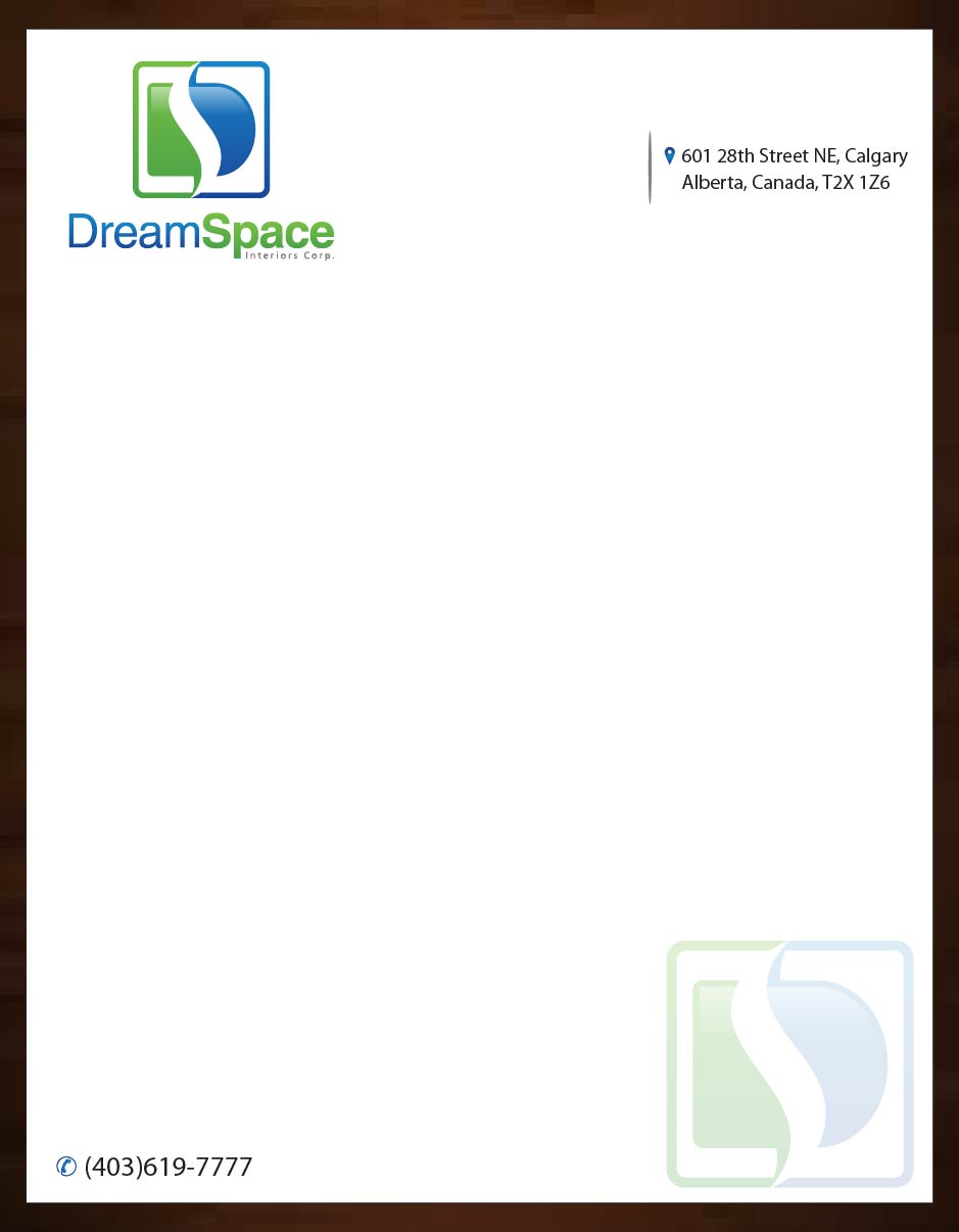 Letterhead Design by Joy16589 for DreamSpace Interiors Corp. | Design #3545486