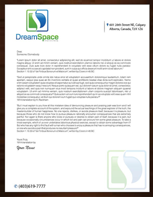 Letterhead Design by Joy16589 for DreamSpace Interiors Corp. | Design: #3545570