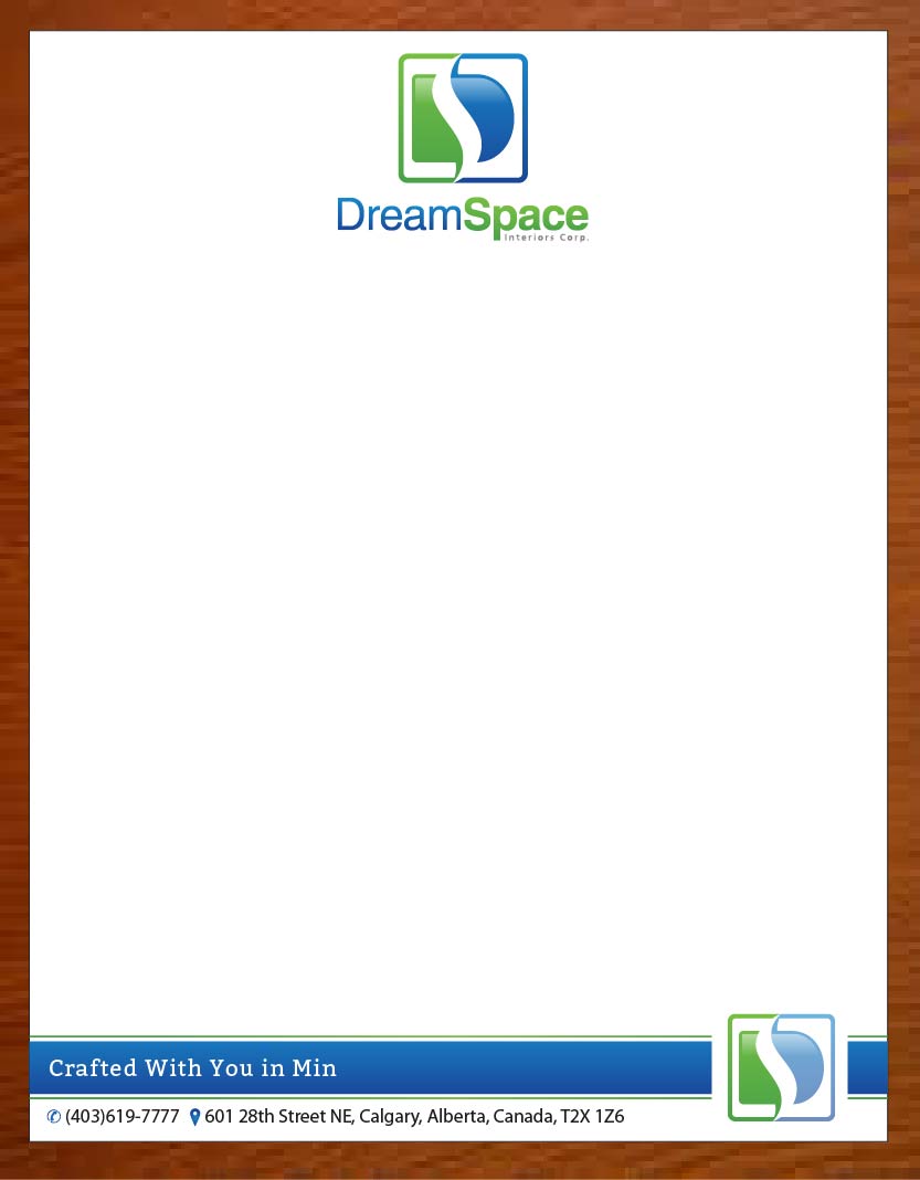 Letterhead Design by Joy16589 for DreamSpace Interiors Corp. | Design #3552033