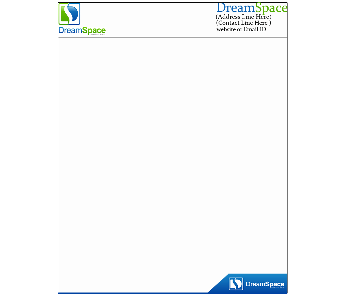 Letterhead Design by Gaurav Ghosh for DreamSpace Interiors Corp. | Design #3540945