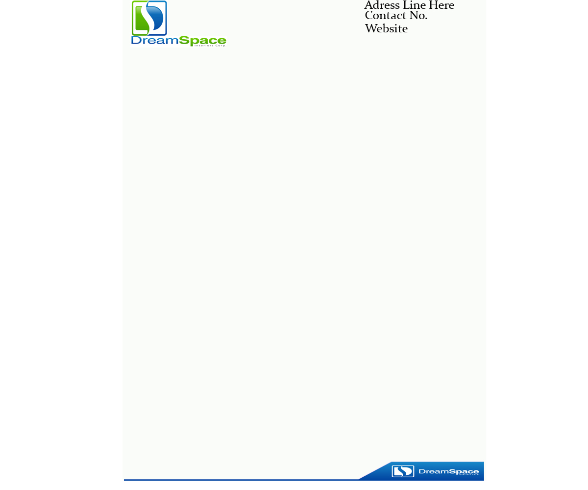 Letterhead Design by Gaurav Ghosh for DreamSpace Interiors Corp. | Design #3540947