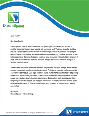 Letterhead Design by BMF Design for DreamSpace Interiors Corp. | Design: #3541830