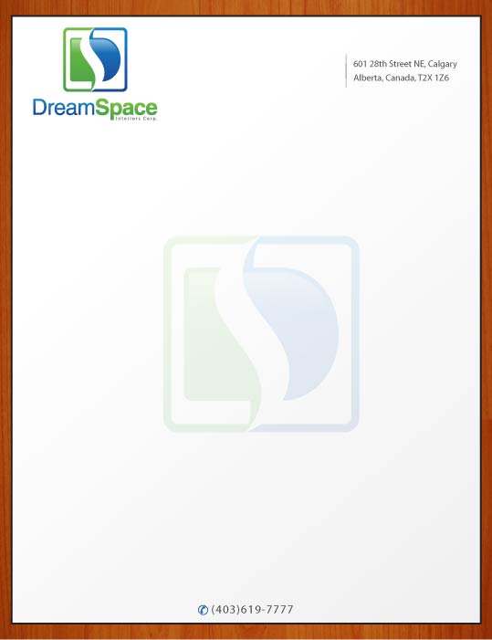 Letterhead Design by Sbss for DreamSpace Interiors Corp. | Design #3573252