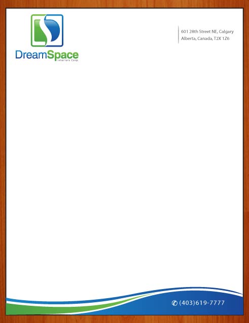 Letterhead Design by Sbss for DreamSpace Interiors Corp. | Design #3573261