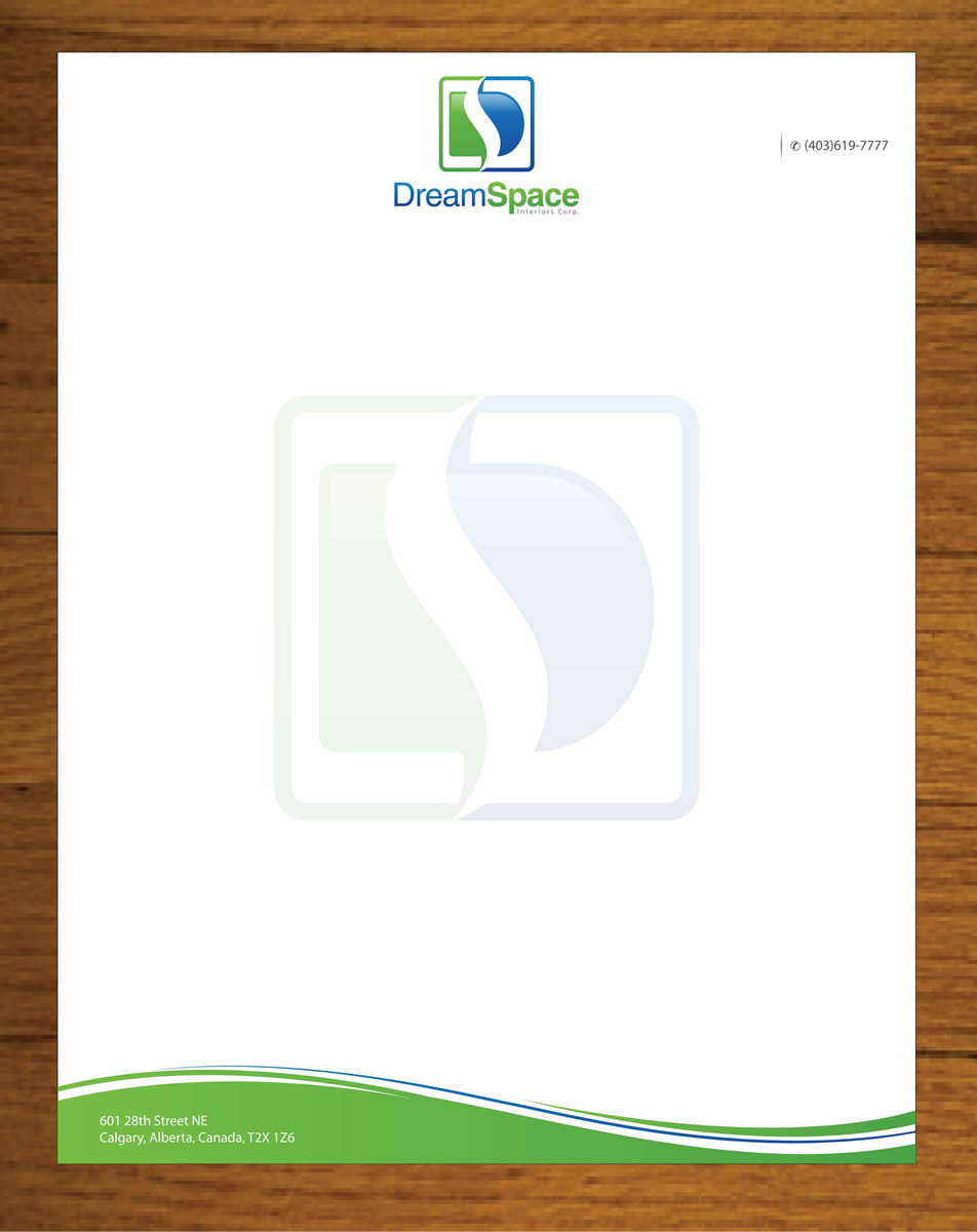 Letterhead Design by Sbss for DreamSpace Interiors Corp. | Design #3574443