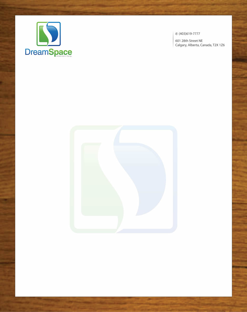 Letterhead Design by Sbss for DreamSpace Interiors Corp. | Design #3574526
