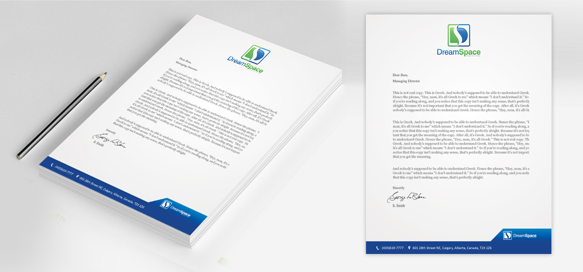 Letterhead Design by Owaisias for DreamSpace Interiors Corp. | Design #3542560