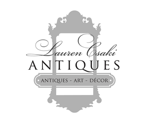 line 1: Lauren Csaki Antiques  line 2: Antiques - Art - Décor | Logo Design by Joshua Carmichael