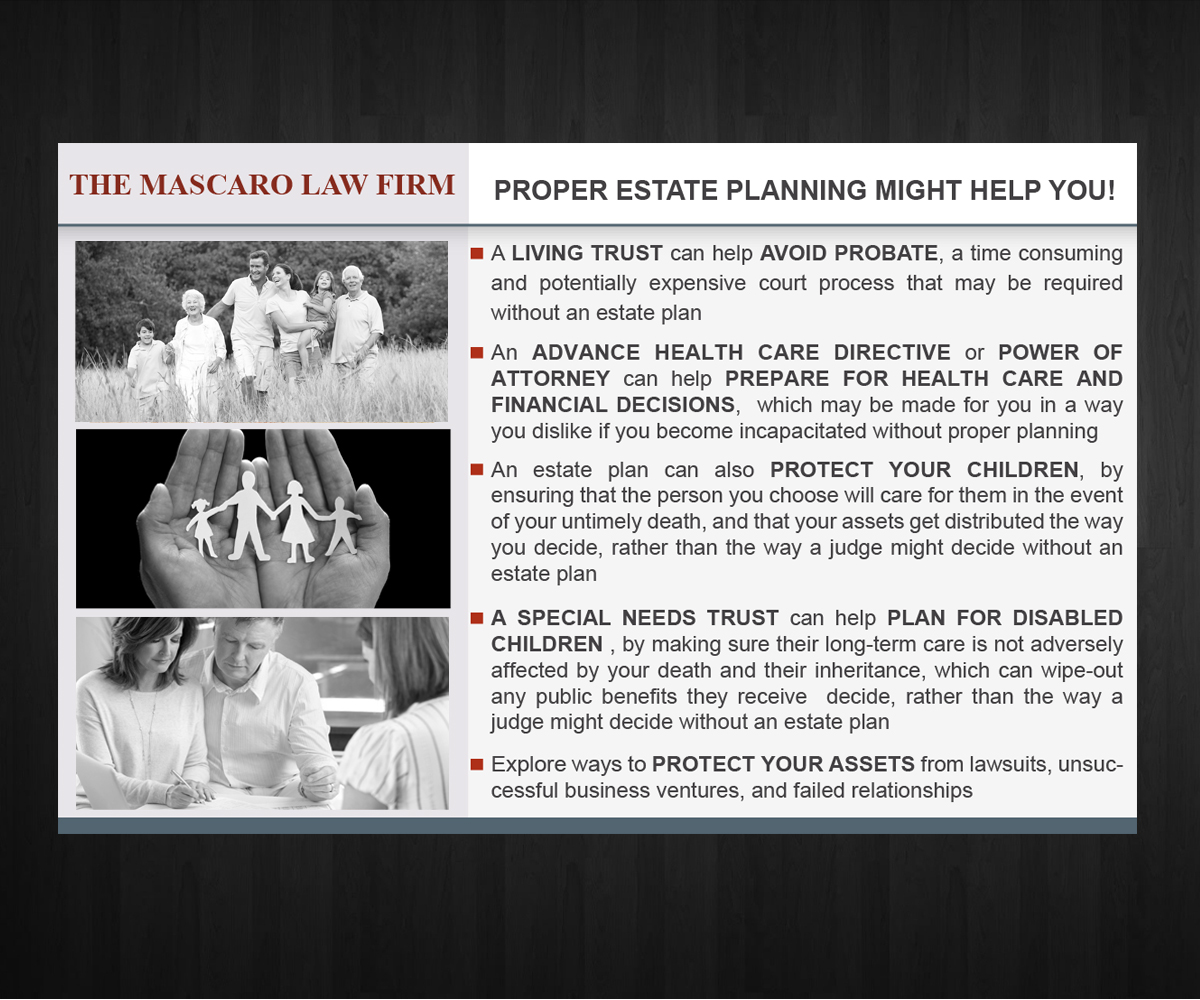 Postcard Design by Anna  for Mascaro Law Firm | Design #3553963