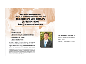 Design de Carte Postale par 90 Degree Design pour Mascaro Law Firm | Design : #3553807