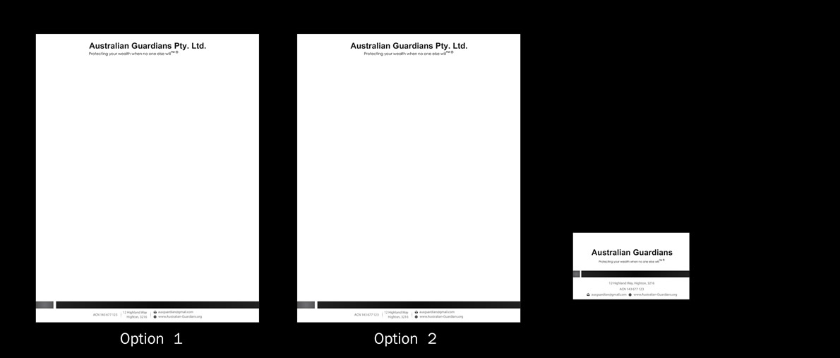 Design de Papeterie par Sbss pour Australian Guardians Pty Ltd | Design #891862