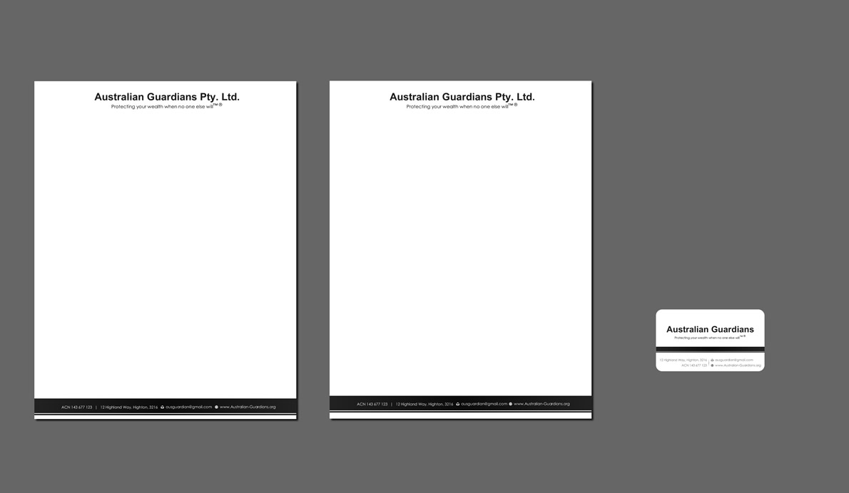 Design de Papeterie par Sbss pour Australian Guardians Pty Ltd | Design #891867