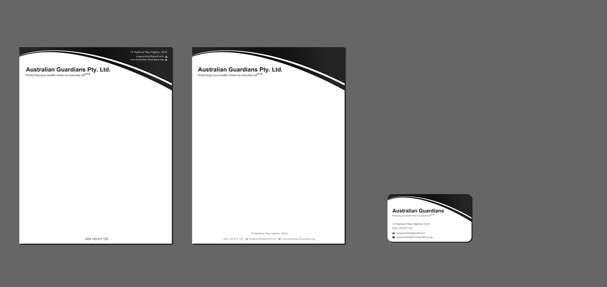 Design de Papeterie par Sbss pour Australian Guardians Pty Ltd | Design #891870