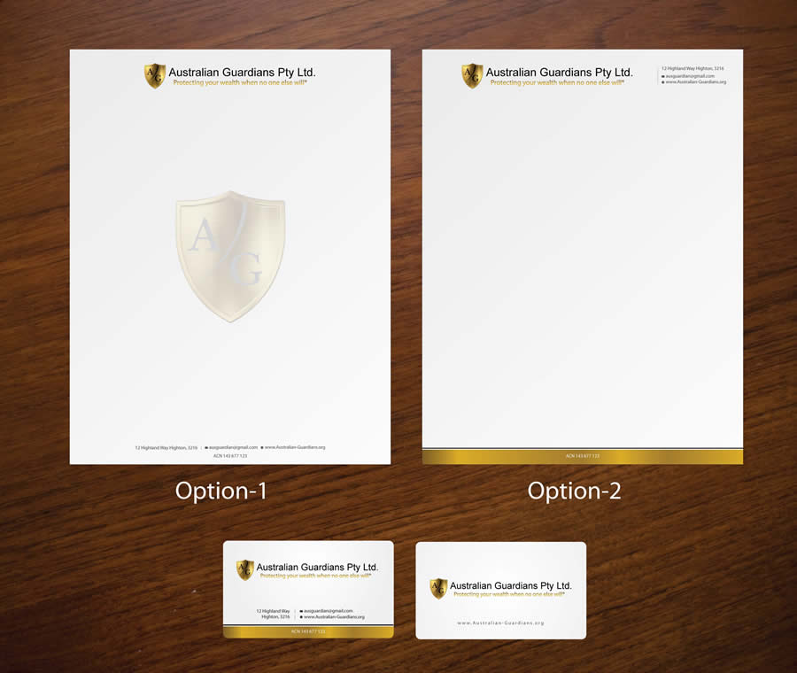 Stationery Design by Sbss for Australian Guardians Pty Ltd | Design #893827