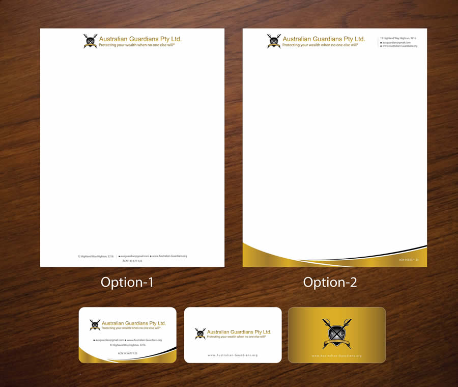 Stationery Design by Sbss for Australian Guardians Pty Ltd | Design #893830