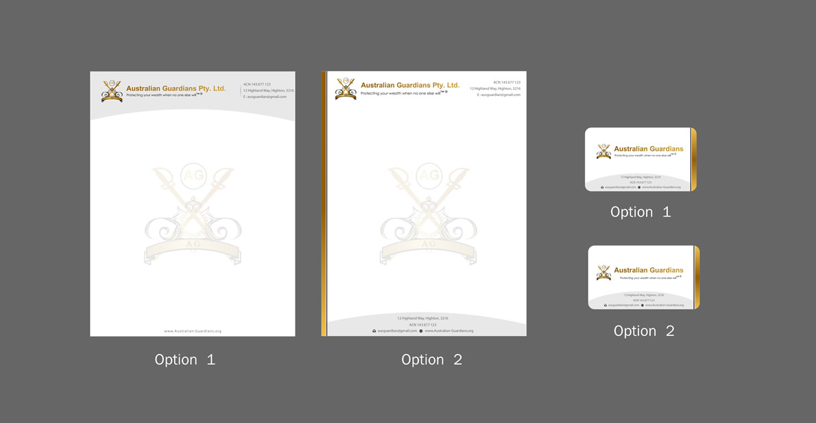 Stationery Design by Sbss for Australian Guardians Pty Ltd | Design #894547