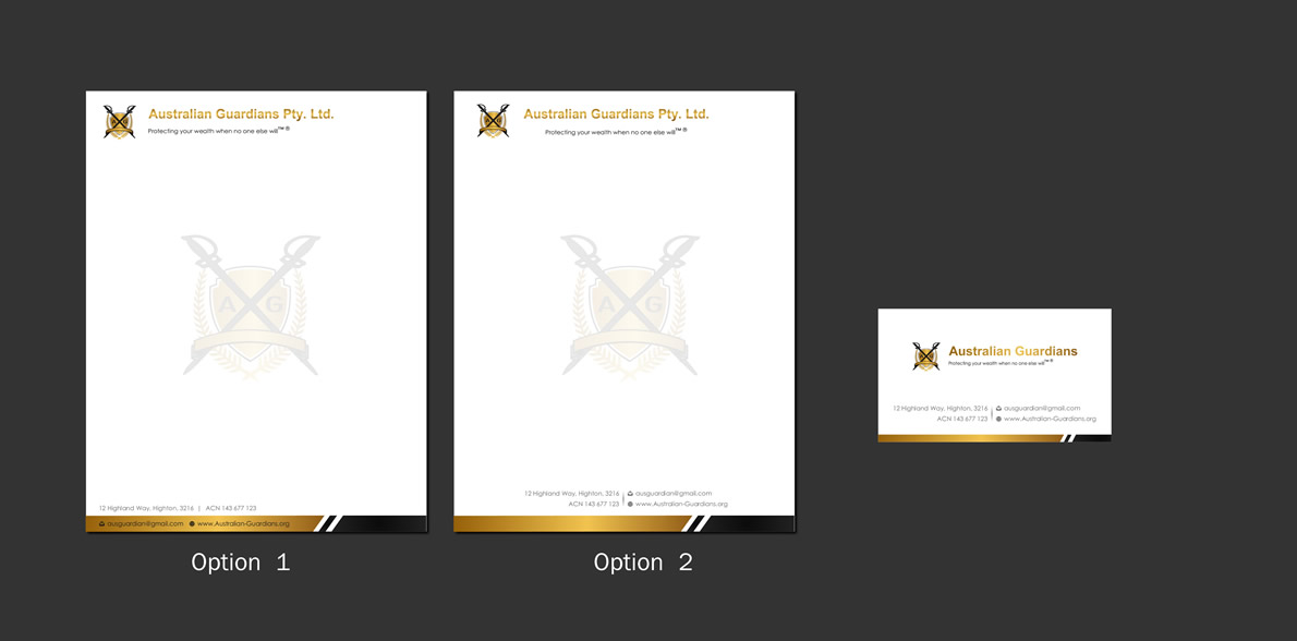 Stationery Design by Sbss for Australian Guardians Pty Ltd | Design #894551