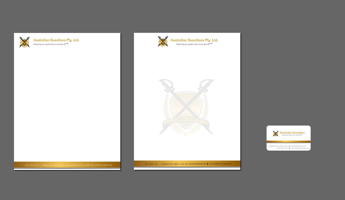 Design de Papeterie par Sbss pour Australian Guardians Pty Ltd | Design #894552