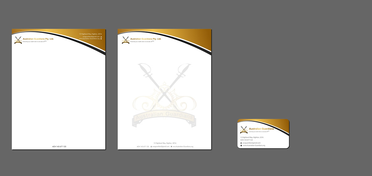 Design de Papeterie par Sbss pour Australian Guardians Pty Ltd | Design #894553