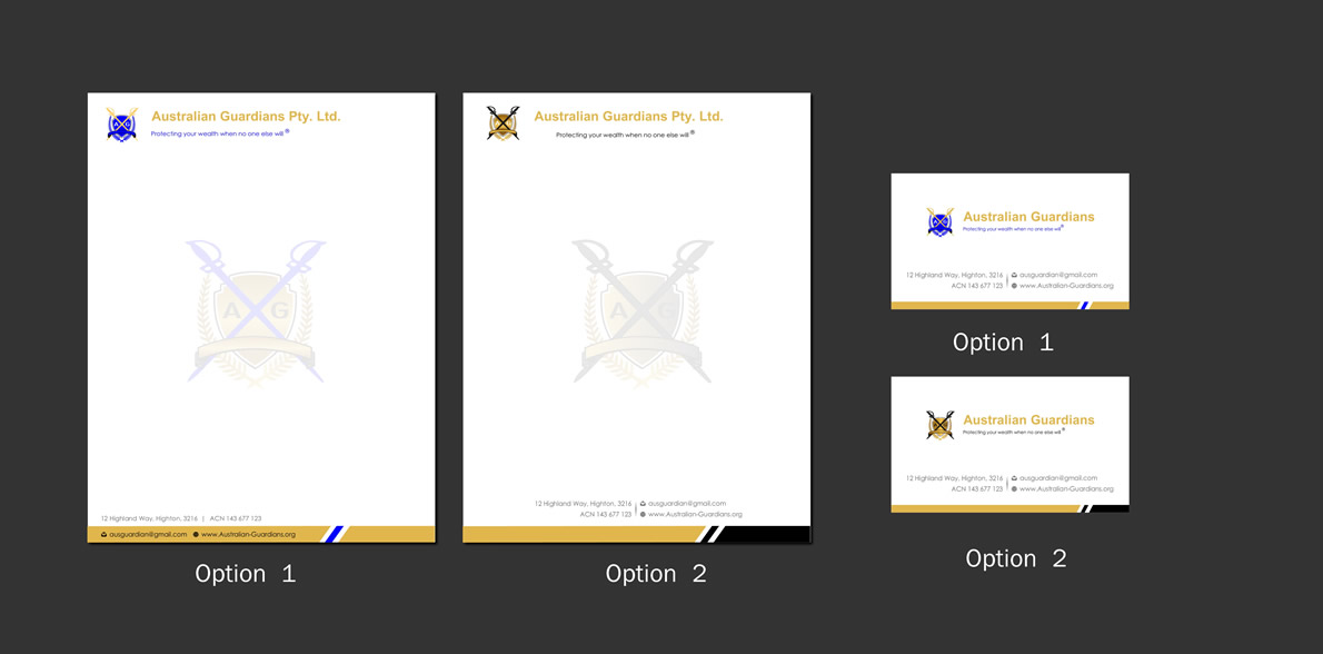 Stationery Design by Sbss for Australian Guardians Pty Ltd | Design #898980