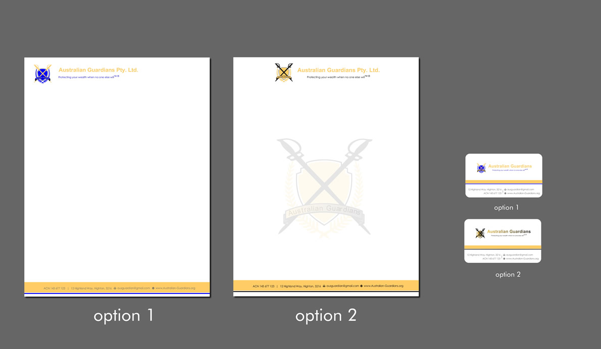 Stationery Design by Sbss for Australian Guardians Pty Ltd | Design #898981