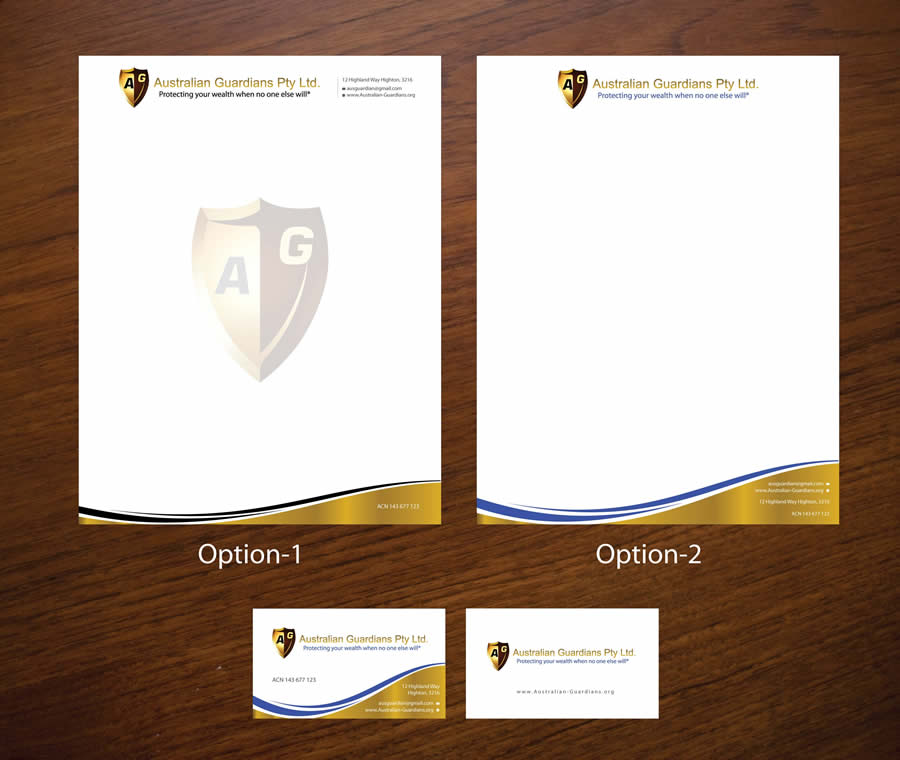 Diseño de Papelería por Sbss para Australian Guardians Pty Ltd | Diseño #899003