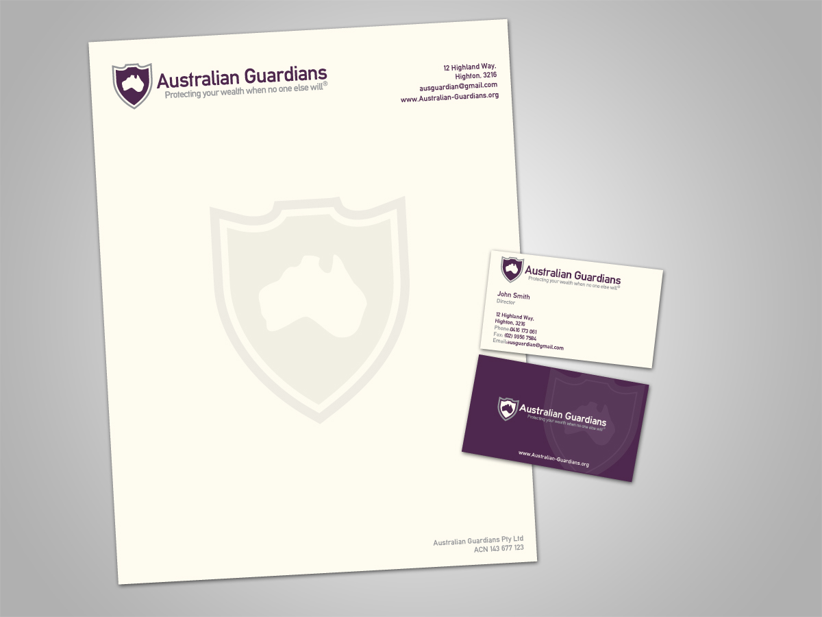 Diseño de Papelería por Viktorijan para Australian Guardians Pty Ltd | Diseño #896896