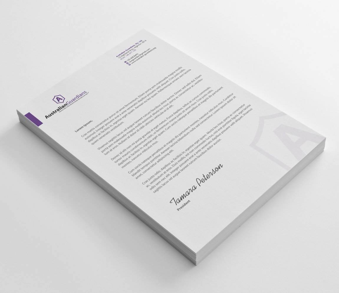 Design de Papeterie par HYPdesign pour Australian Guardians Pty Ltd | Design #888776