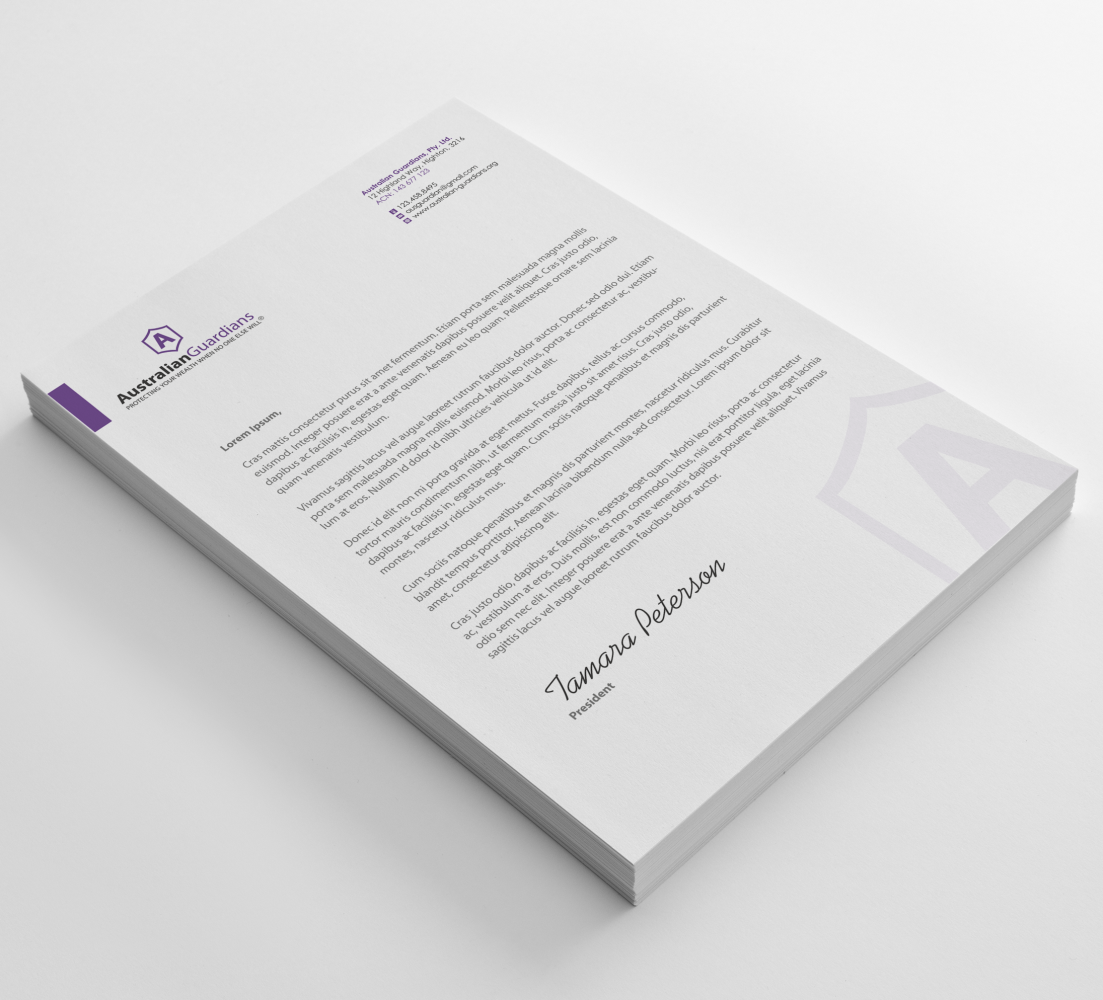 Design de Papeterie par HYPdesign pour Australian Guardians Pty Ltd | Design #889291