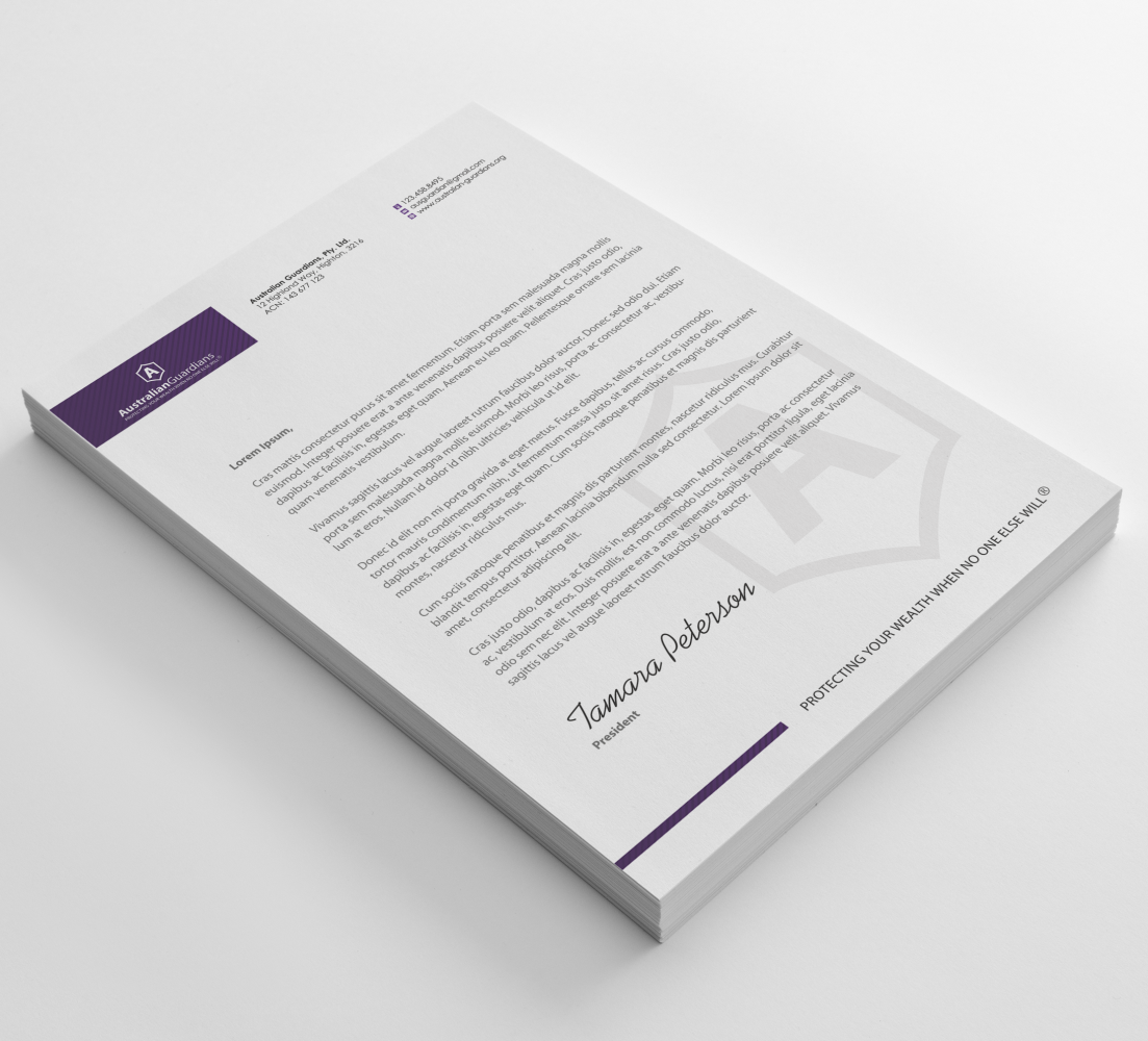 Design de Papeterie par HYPdesign pour Australian Guardians Pty Ltd | Design #890258