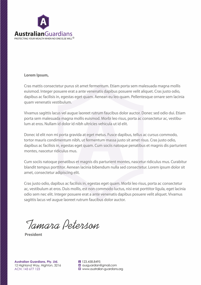 Design de Papeterie par HYPdesign pour Australian Guardians Pty Ltd | Design #890270