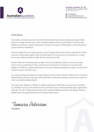 Stationery Design by HYPdesign for Australian Guardians Pty Ltd | Design: #890271